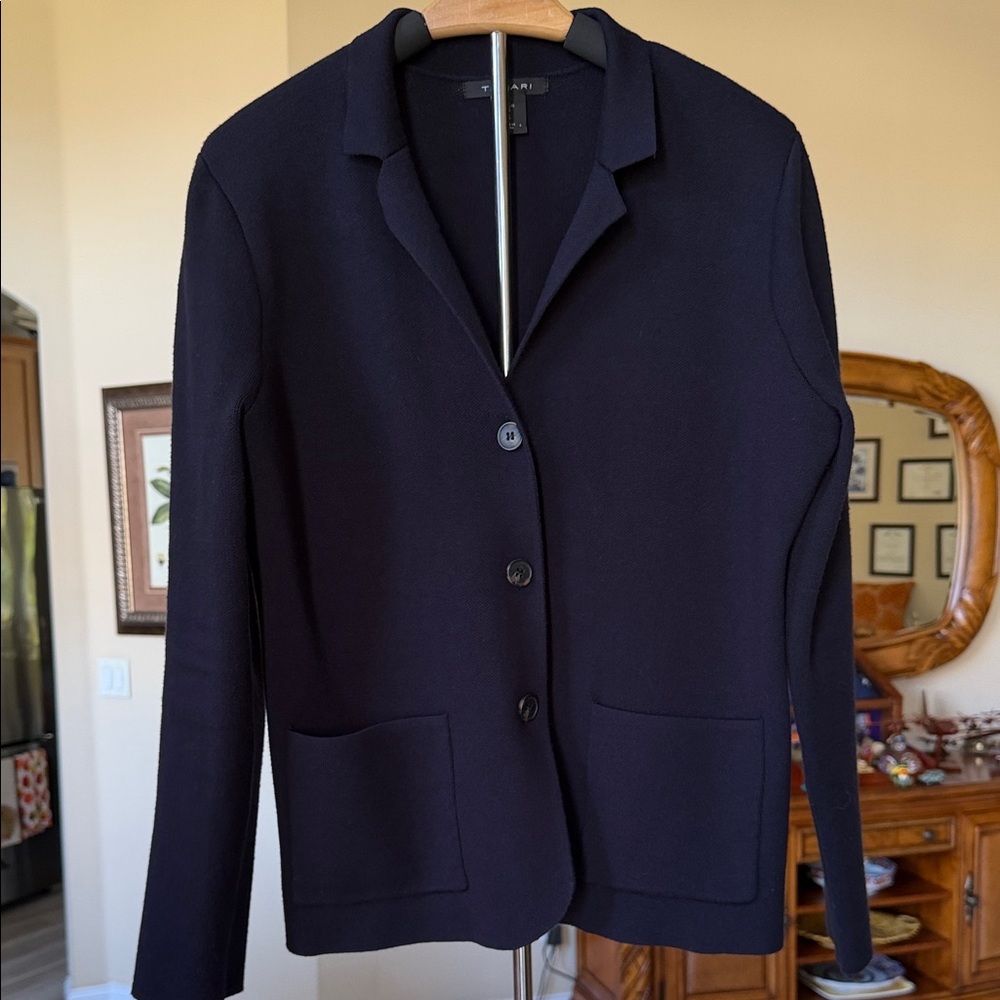 Tahari Dark Blue Blazer with Front Pockets
